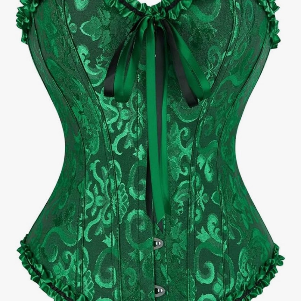 Green Lace Up Corset